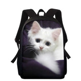 13in Children School Bag Cat Print Orthopedic Bookbag