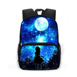 Dreamy Galaxy School Backpack Star Moon Fairy Teenagers Schoolbag Kids Kindergar