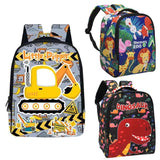 Excavator Digger Dinosaur Animals Print Children School Bags Baby Toddler Backpa