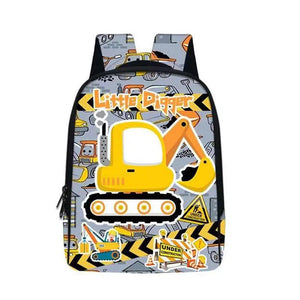 Excavator Digger Dinosaur Animals Print Children School Bags Baby Toddler Backpa