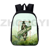3D Anime St. Patrick's Backpacks 12 Inch Irish Clover Daily Pack Backpacks