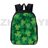 3D Anime St. Patrick's Backpacks 12 Inch Irish Clover Daily Pack Backpacks