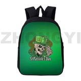 3D Anime St. Patrick's Backpacks 12 Inch Irish Clover Daily Pack Backpacks
