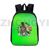 3D Anime St. Patrick's Backpacks 12 Inch Irish Clover Daily Pack Backpacks