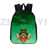 3D Anime St. Patrick's Backpacks 12 Inch Irish Clover Daily Pack Backpacks