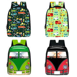 Cartoon Car Backpack Children School Bags Dinosaur Lion Excavator Fire Truck Bab