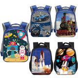 Kids Cartoon Rocket Locomotive Backpack - Steam Train Schoolbag