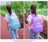 Girls Waterproof Nylon Star Pattern School Bags Set