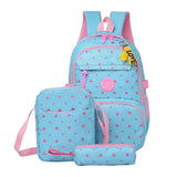 Girls Waterproof Nylon Star Pattern School Bags Set