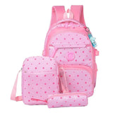 Girls Waterproof Nylon Star Pattern School Bags Set