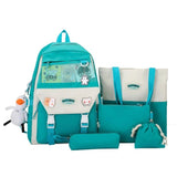 5pcs School Backpack Set for Boys Girls, Casual Rucksack with Shoulder Bag