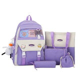 5pcs School Backpack Set for Boys Girls, Casual Rucksack with Shoulder Bag