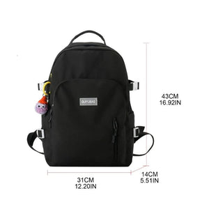 Youth Nylon School Bag with Pendant for Teenagers