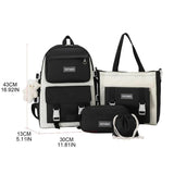 4pcs Backpack Handbag Pencil Case Drawstring Bag Set for Girls