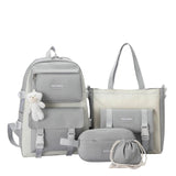 4pcs Backpack Handbag Pencil Case Drawstring Bag Set for Girls