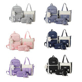 4pcs Backpack Handbag Pencil Case Drawstring Bag Set for Girls