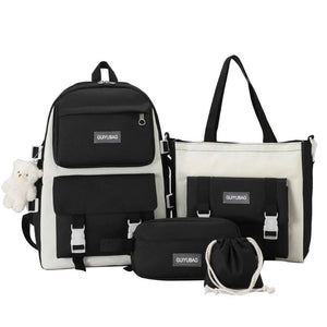 4pcs Backpack Handbag Pencil Case Drawstring Bag Set for Girls