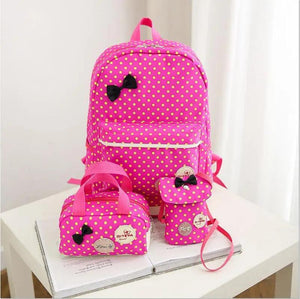 Girls 3-Piece School Bags Butterfly Backpacks
