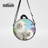 Cat Print Round Backpacks for Kids Small Rucksack