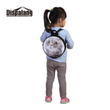 Wolf Print Backpack Mini Round Bag Kids Shoulder Mochila Kindergarten Bookbag