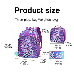 Sequin Bookbag Preschool Backpack with Lunch Bag Rucksack School Bags