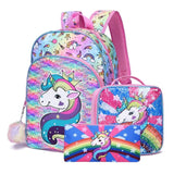 Sequin Bookbag Preschool Backpack with Lunch Bag Rucksack School Bags