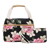 Floral Print Canvas Backpack 3pcs Set for School and Travel