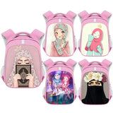 Crown Hijab Face Eyes Backpack for Muslim Islamic Gril Children School Bags