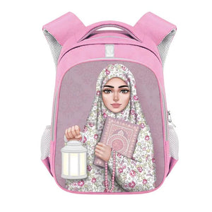 Crown Hijab Face Eyes Backpack for Muslim Islamic Gril Children School Bags