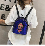9 Inch Pu Backpack Girl Print Shoulder Bag School Bag for Teenager