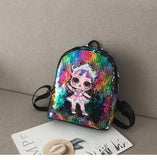 9 Inch Pu Backpack Girl Print Shoulder Bag School Bag for Teenager