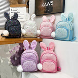 Girls Backpack Sequin Children Bag Kids Rabbit Ears Small Backpack
