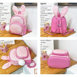 Girls Backpack Sequin Children Bag Kids Rabbit Ears Small Backpack