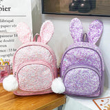 Girls Backpack Sequin Children Bag Kids Rabbit Ears Small Backpack