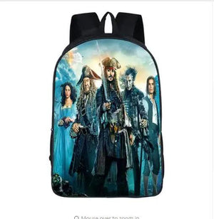 Skull Backpack School Kids Bags Boy Child Pirates of Caribbean Jack Sparrow