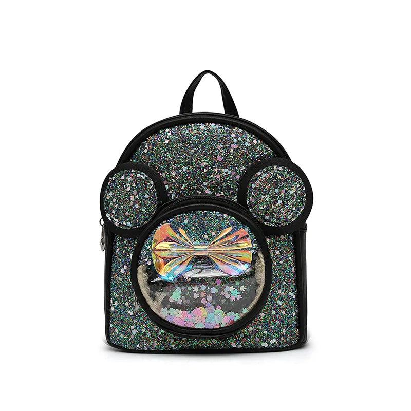 Children's Ear PU Sequin Bow Backpack for Girls