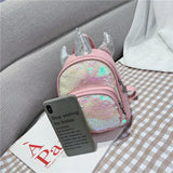 Kindergarten Girls Sequin Backpack PU Leather School Bags