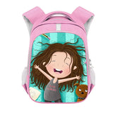 Cartoon Girl with Books School Bag 13 Inch Kids Backpack