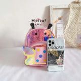 Girls School Bags Leather Backpack Butterfly Princess Girls Bag