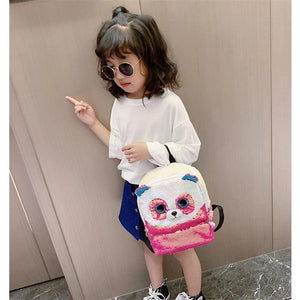 Sequin School Bag For Girls Panda Small Backpack Kids Kawayi Bags