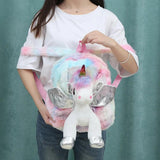 Unicorn Plush Backpack for Girls - Kids 3D Cartoon School Bag