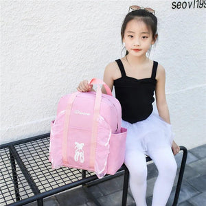Kids Latin Ballet Bag Lace Girls Dance Backpack