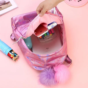 Children Backpacks Holographic PU School Backpack Large Capacity