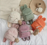 Winter Children's Rabbit Ears Backpack Bear Bag Plush Toys Girls Kindergarten