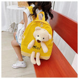 Bear Backpack for Kids 3-5 w/ Stuffed Animal, Toddler Backpack for Boys & Girls