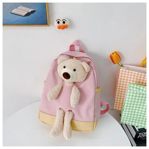 Bear Backpack for Kids 3-5 w/ Stuffed Animal, Toddler Backpack for Boys & Girls