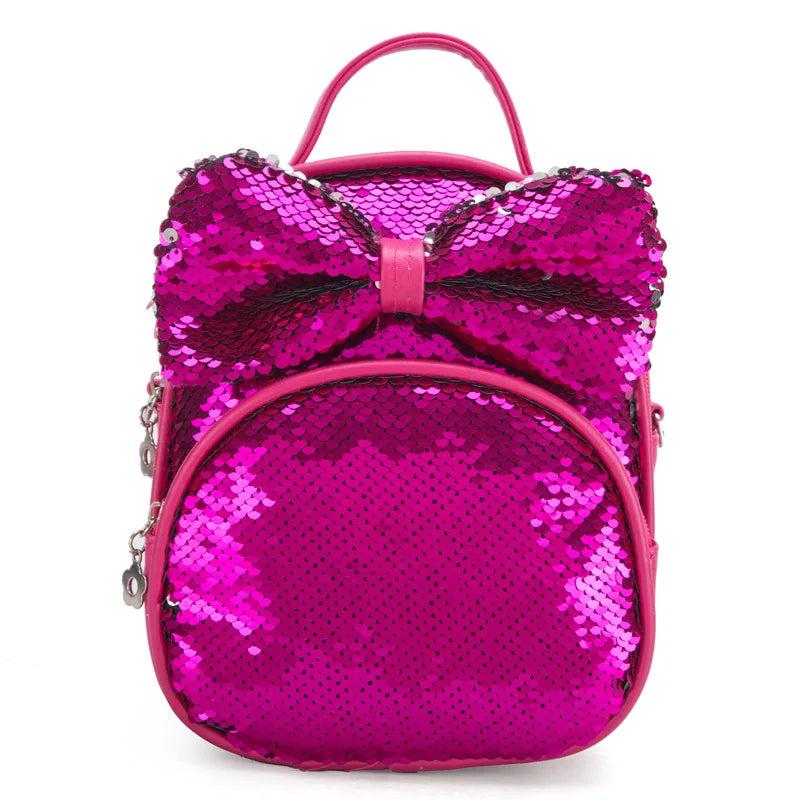 Sequin Bow Mini Dolls Backpack Children Girls Cute Kindergarten Backpack