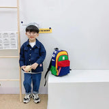 Canvas Kids Backpacks School Bags Splicing Student School Bags for Girls Boy