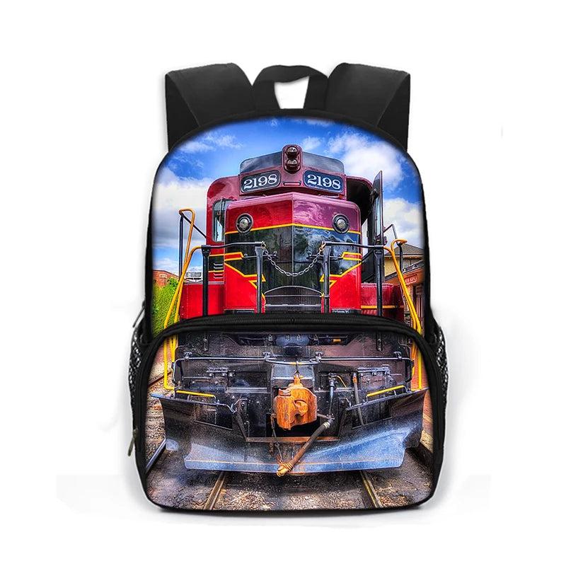 Locomotive Train Children Backpack for Teenagers Schoolbags Kid Kindergarten