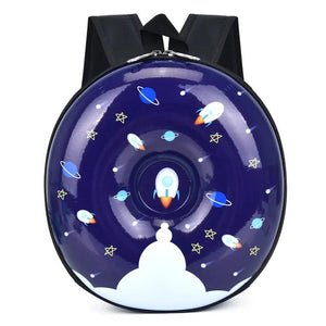 Kids Rainbow Donut Car Tyre Shape Backpack Mini Wheel Bag